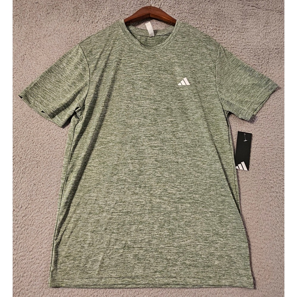 Adidas Mens Tech Tee Heather Silver Green ADVR0827H Short Sleeve Shirt S